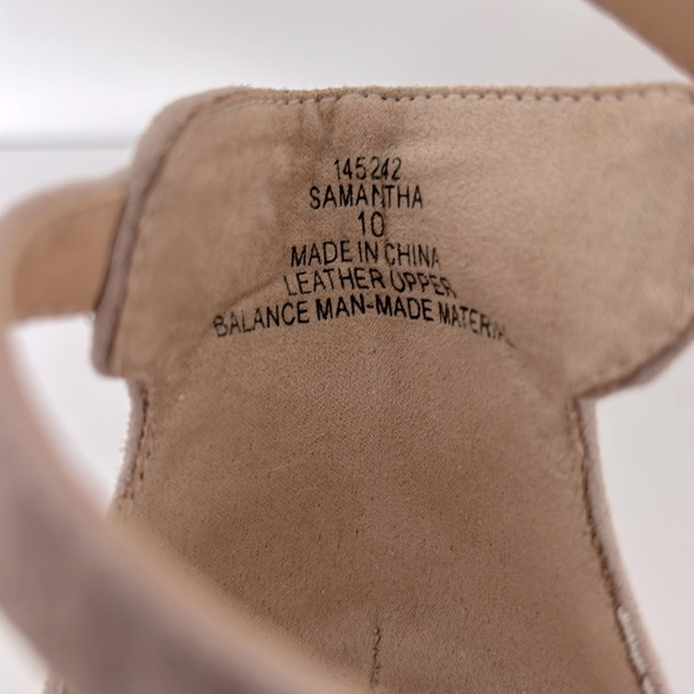 Michael Kors Heels 10 Samantha Nude Suede Ankle Strap Quiet Luxury Romantic Glam - Picture 13 of 13